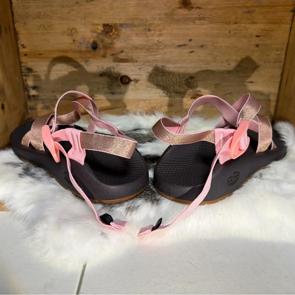Chaco Z2 Women's Sandals Brown with Pink Straps - Picture 3 of 12